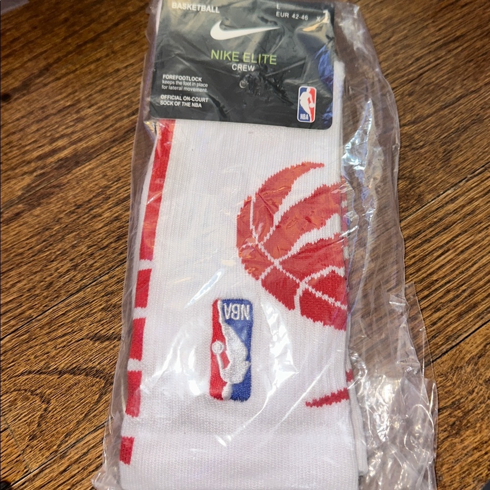 Nike Elite Quick Crew NBA Basketball Sock White Red - NEW - MENS LARGE